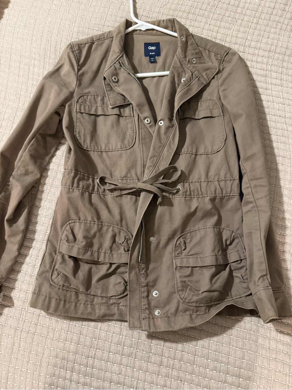 GAP Olive Green Women's Utility Jacket with Waist Tie